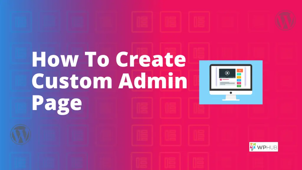 create custom admin page